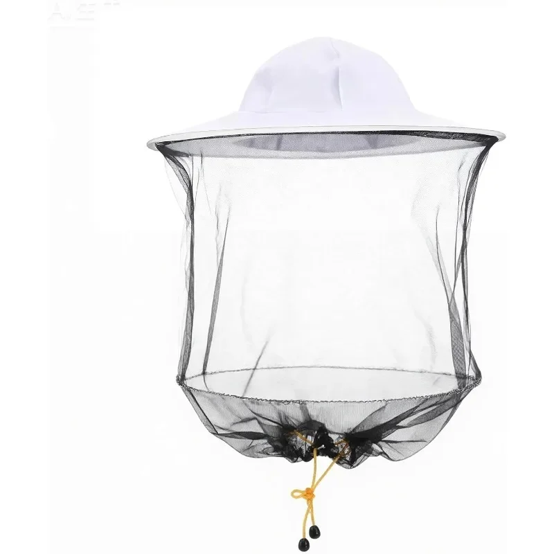 Mosquito Prevention Cap For Fishing Insect Protective Cap Mosquito Head Net Full-Mesh Drawstring Windproof Strap Beekeeping