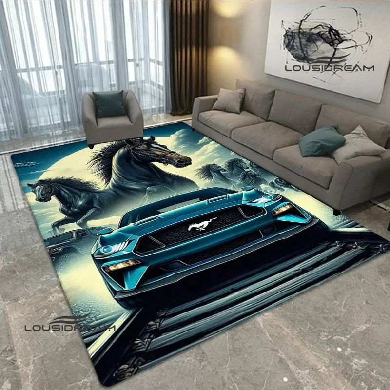 3D M-Mustang car logo printed carpet kitchen mats Non -slip carpet outdoor carpets area rug bedroom decor birthday gift