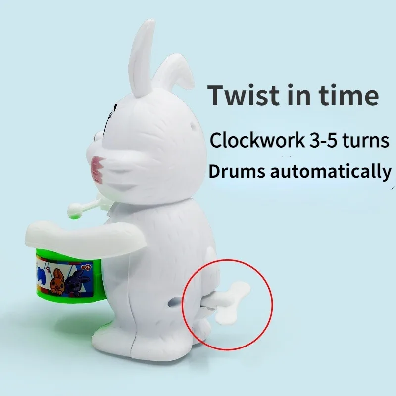 Kaninchen Trommeln Uhrwerk Aufziehbare Neuheit Spielzeug für Kinder Cartoon Lustiges Spiel Pädagogische Kinder Geburtstag Kindertagsgeschenk