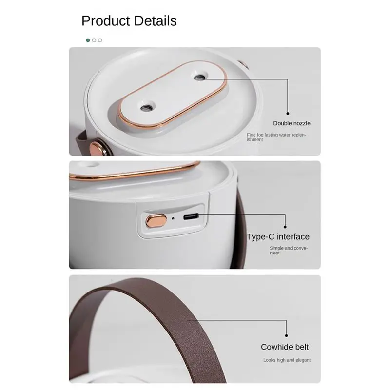 *ABAB 1.2L High Volume Portable Air Purification Humidifier Plugged in for Use Water Atomizer Diffuser for Bedroom Home White