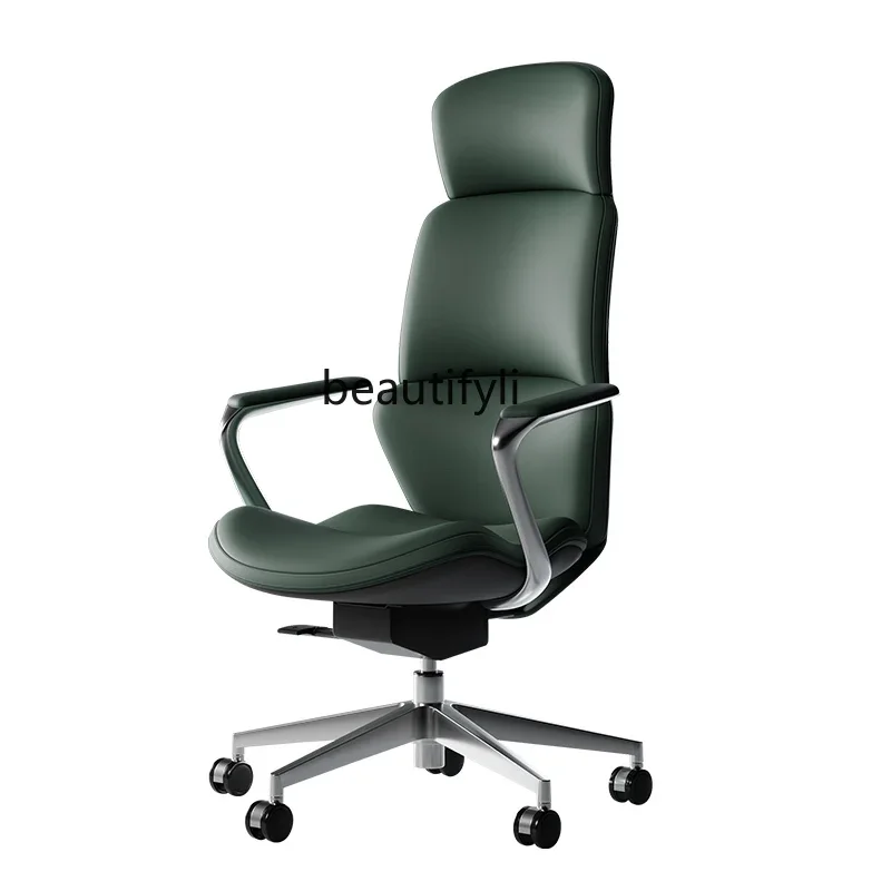 C High-end light luxury leather boss chair ergonomics large class computer office rotating chair