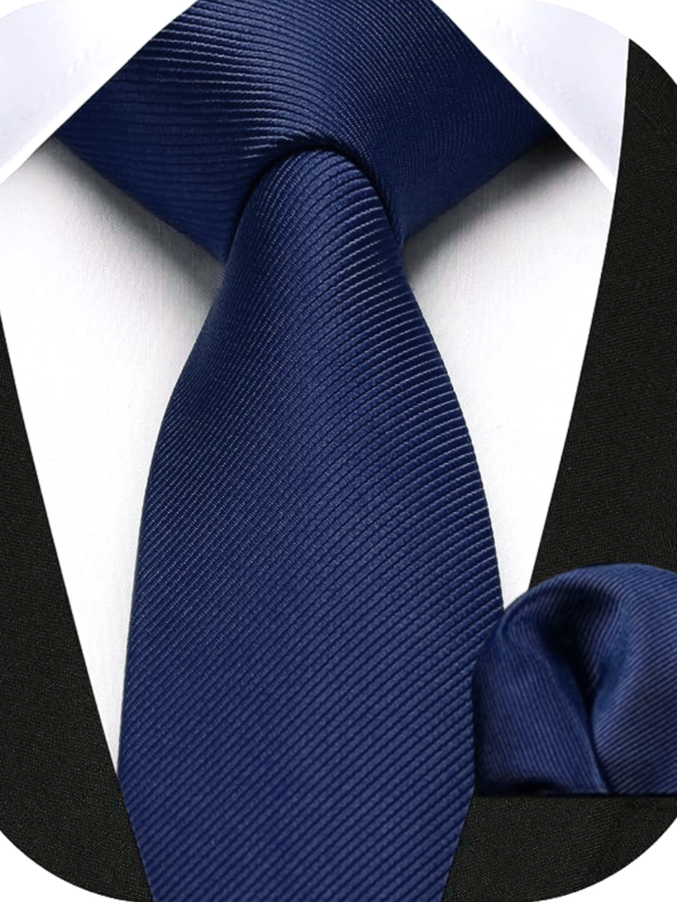 JEMYGINS Herren-Krawatte, schmal, einfarbig, 6 cm, Seidenkrawatte, Einstecktuch-Kombi-Set, geeignet für Herren, Geburtstagsgeschenke, Hochzeiten, Business – Detail 21