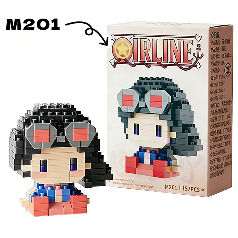 ONE PIECE Sonnengott Nika Luffy Mikro-Baustein Chopper Ace Buggy 3D Anime-Modell Montage Mini-Bausteine Figuren Spielzeug als Geschenk