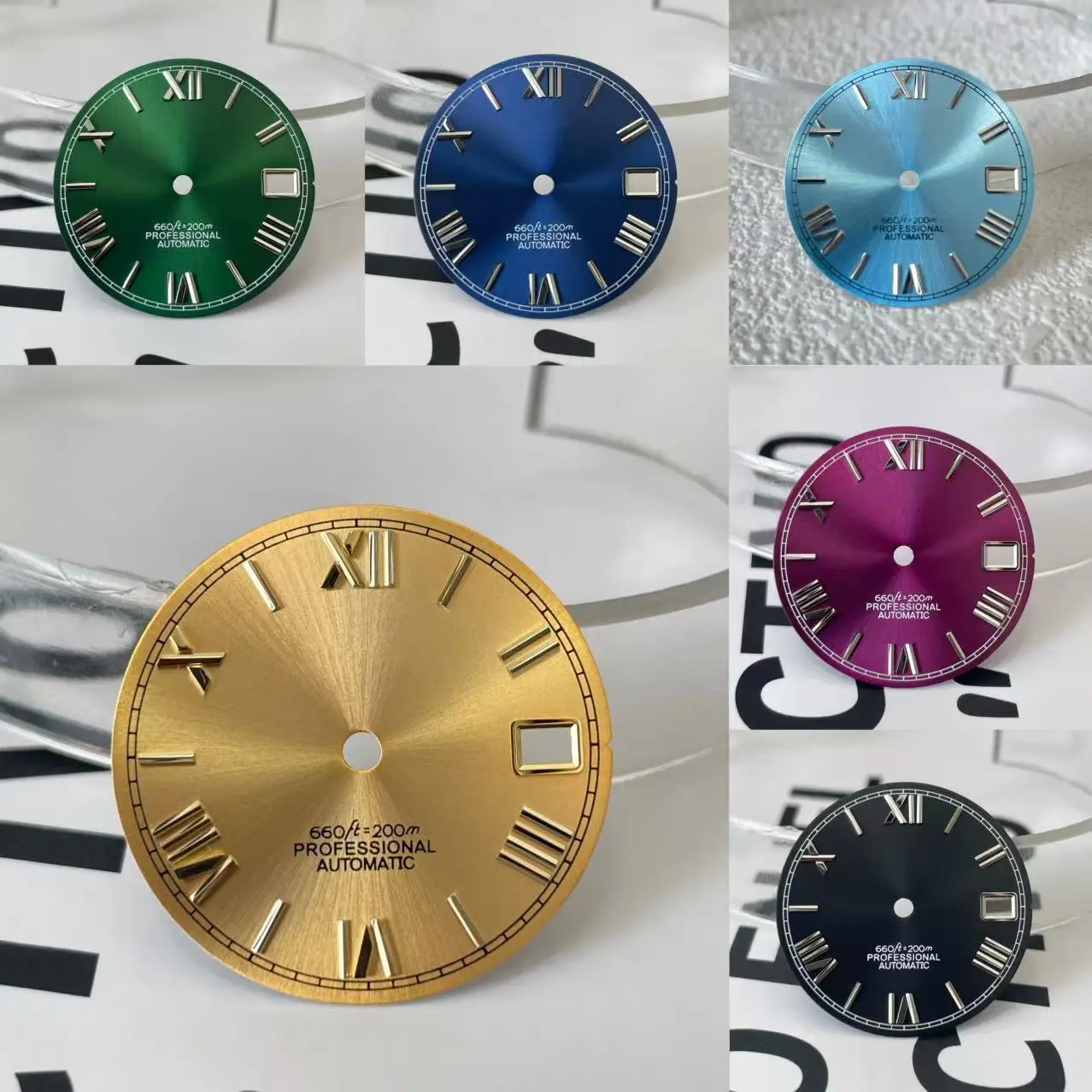 28,5 mm römische Ziffern Blau Schwarz Silber S-Logo Zifferblatt NH35 NH36 Automatikwerk Kein