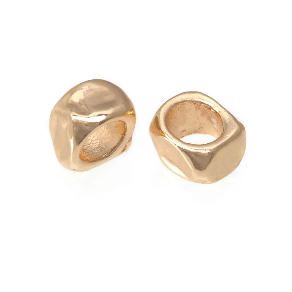 18K Gold Color Brass Irregular Round Bracelets Beads Spacer Beads Diy Jewelry Accessories Making Rosediy official-website