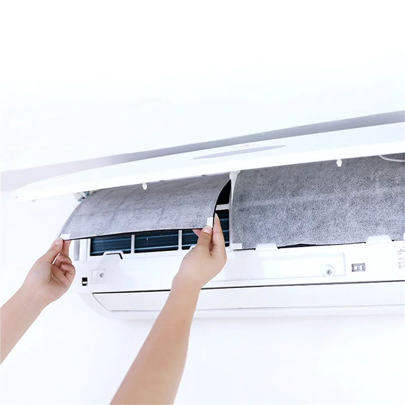 ABUD-18Pcs Air Conditioning Filters Wind Outlet Cover Self-Adhesion Cuttable Air Conditioner Purifying Cotton Net 40X35cm