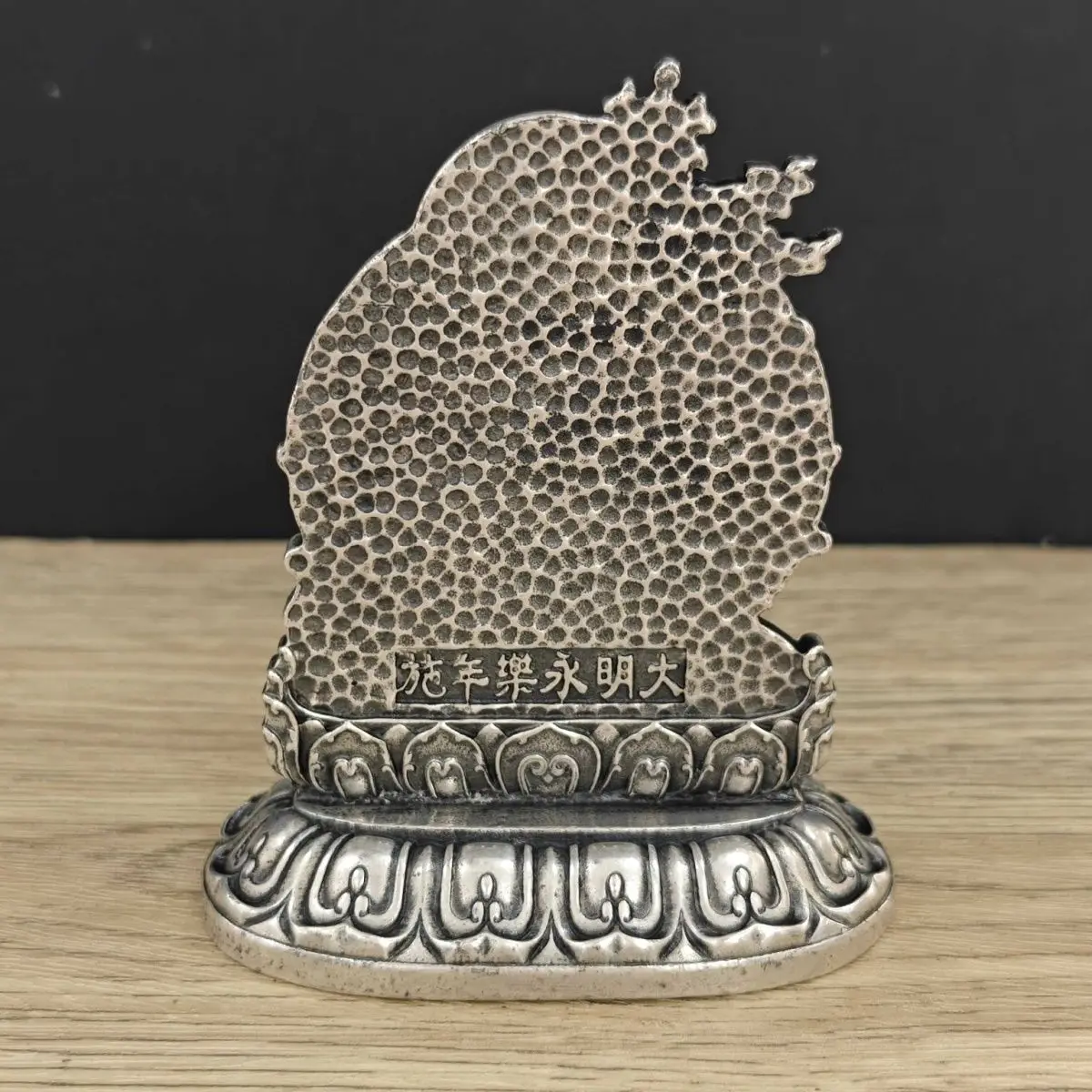 Retro copper alloy ******lver solid motionless Mingwang desktop ornament home Buddhist hall is dedicated to antique collection a