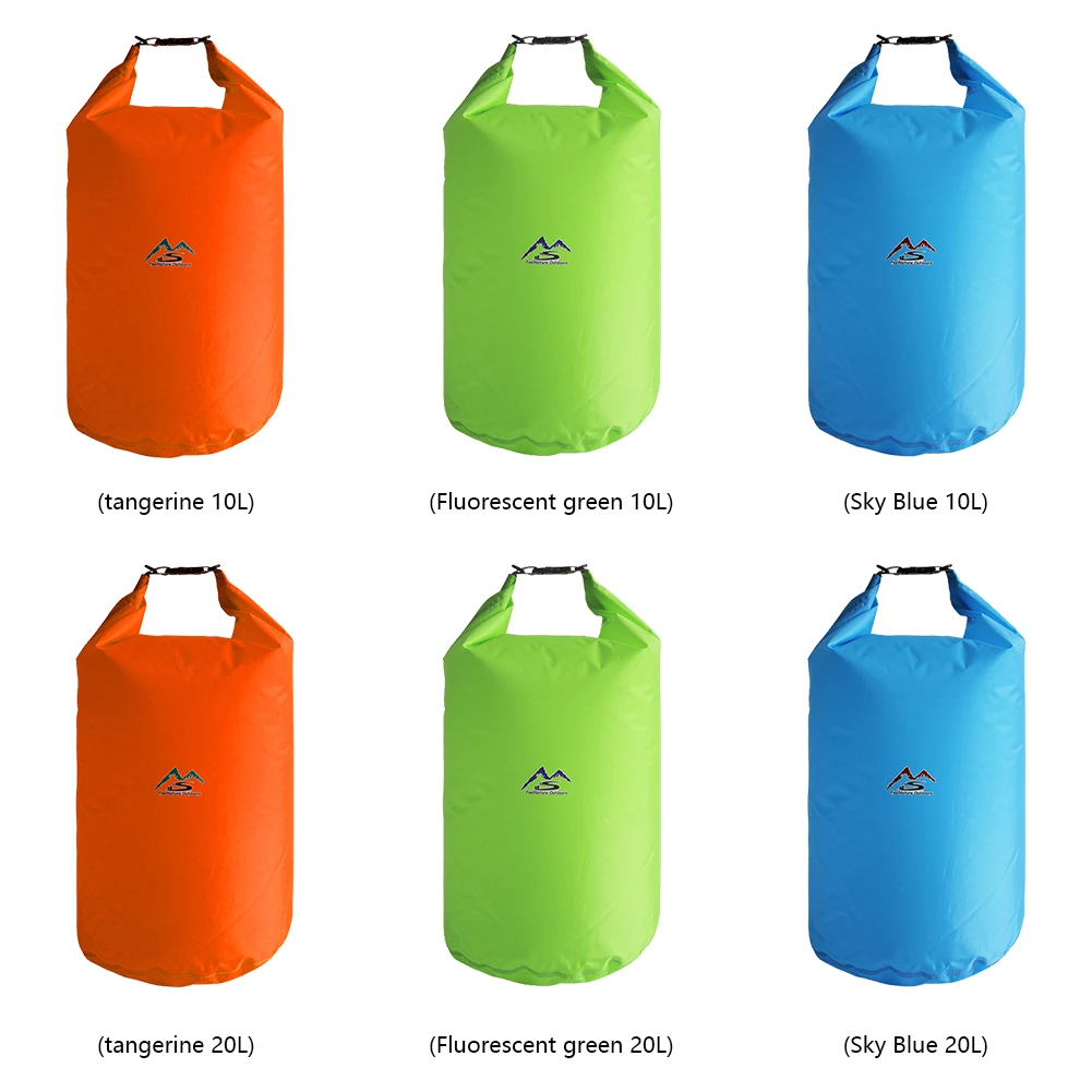 10L 20L Waterproof Dry Bag Foldable Beach Storage Pack Swimming Bag Floating Water Sack for Rafting Kayaking Diving River Trek