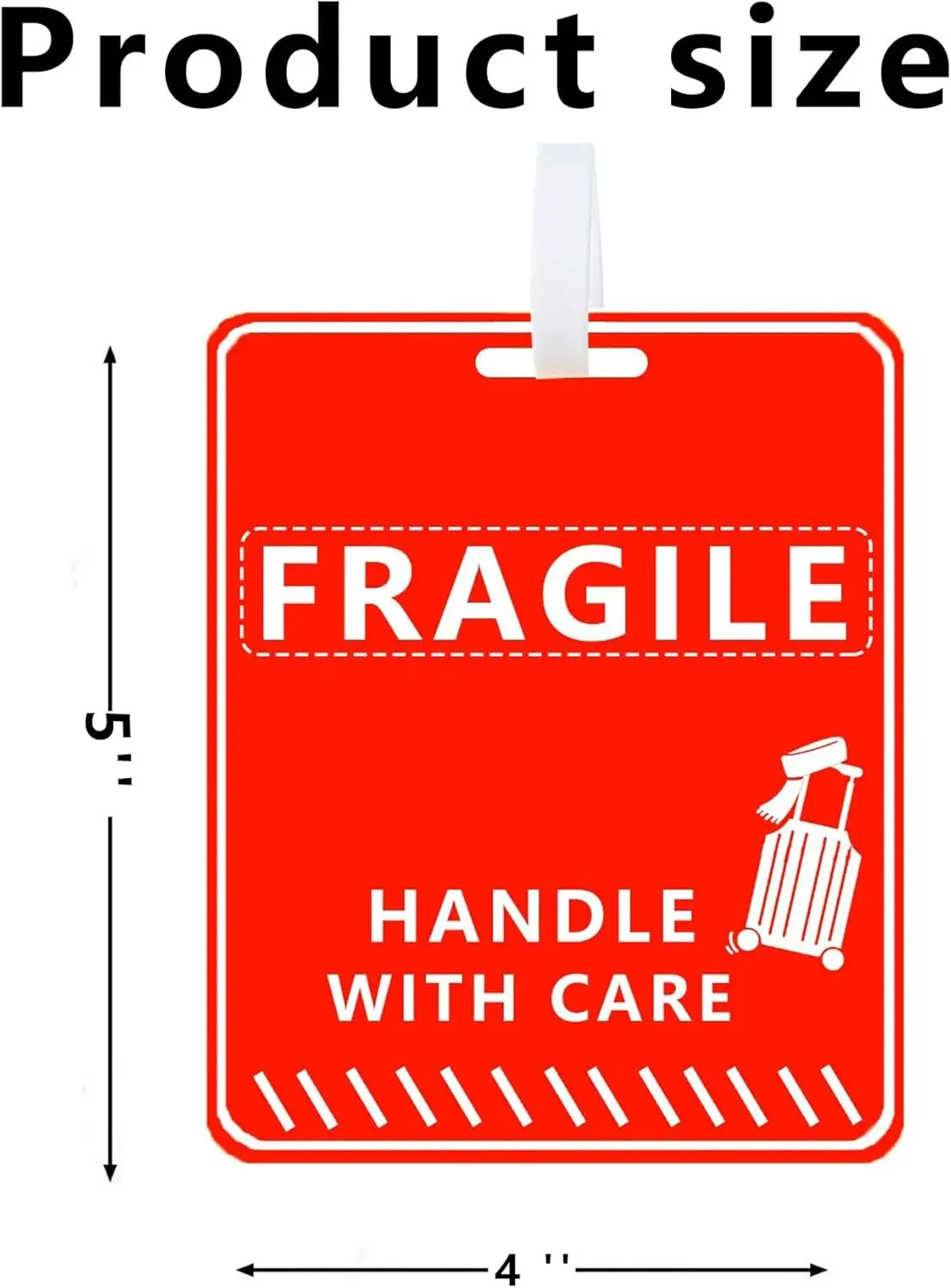 Fragile Luggage Tags 5x4Inch Luggage Tags Travel Bag Tag - Handle with Care Tag for Suitcases Luggage or Travel Bags 2Pcs