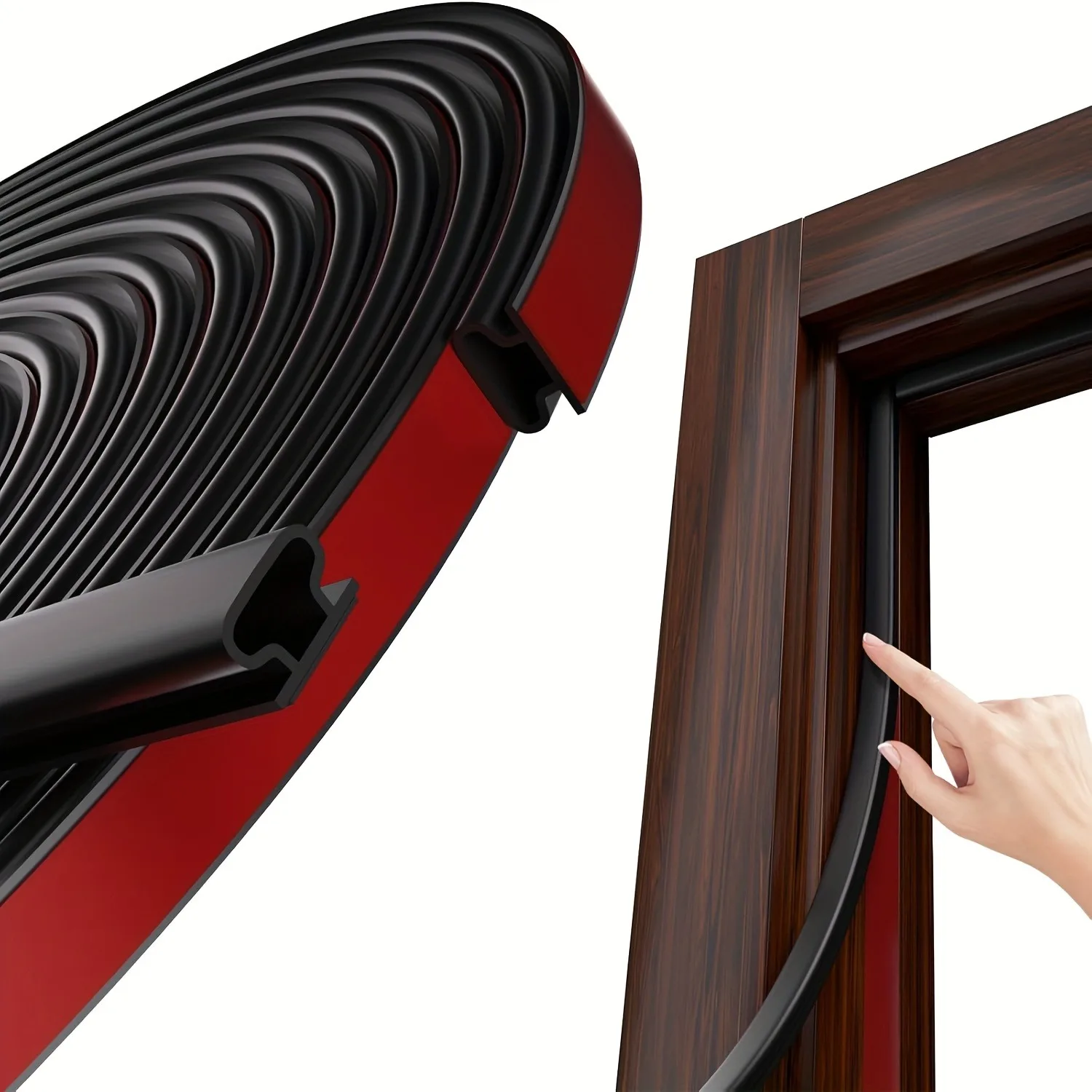 1/3/6m Soundproofing Weather Stripping Rubber Door Frame Insulation Windproof Self-adhesive Draught Excluder Household