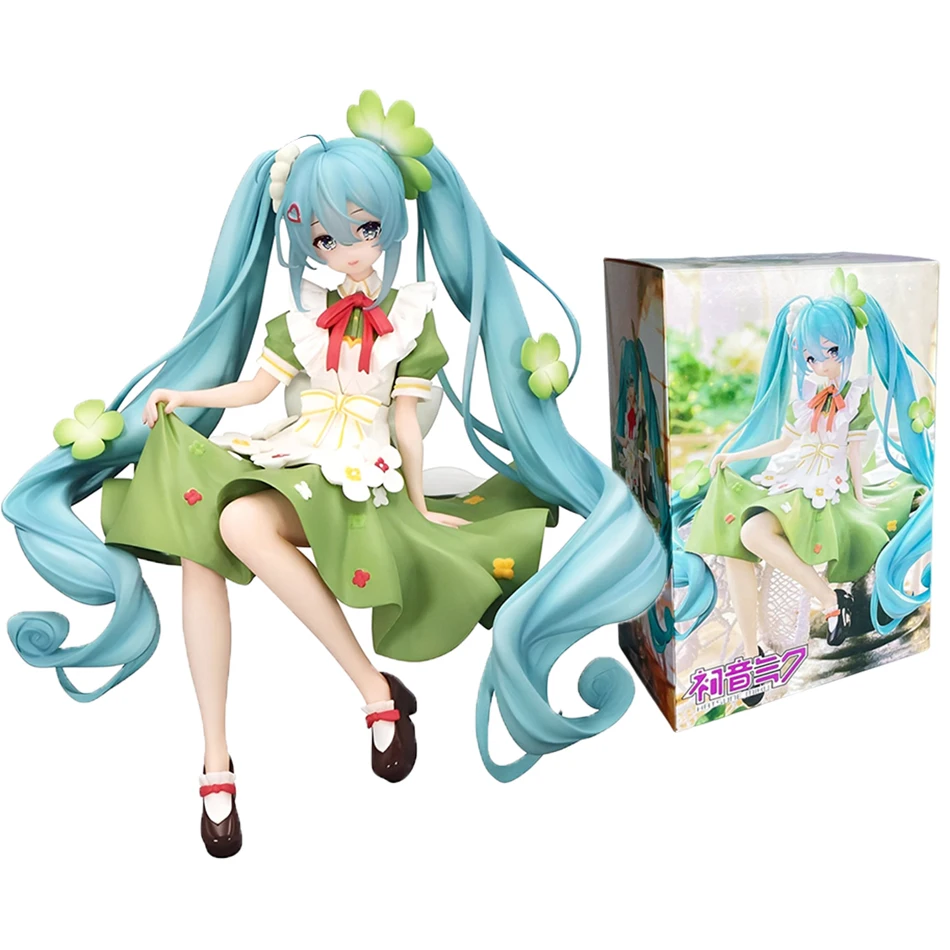 أنيمي فتاة جميلة هاتسون جميلة اليدوية زهرة بوهينيا أربع أوراق البرسيم اليدوية الرسوم المتحركة الديكور Miku PVC نموذج هدية
