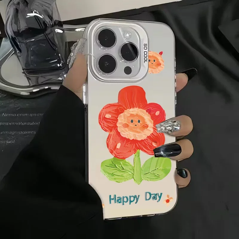 Case For Xiaomi Redmi Note 14 13 12 11 Pro Plus 5G 12S 11S 11 10S Redmi 13C 14C Floral Pattern Sun Smile Face Design Phone Cover image 6