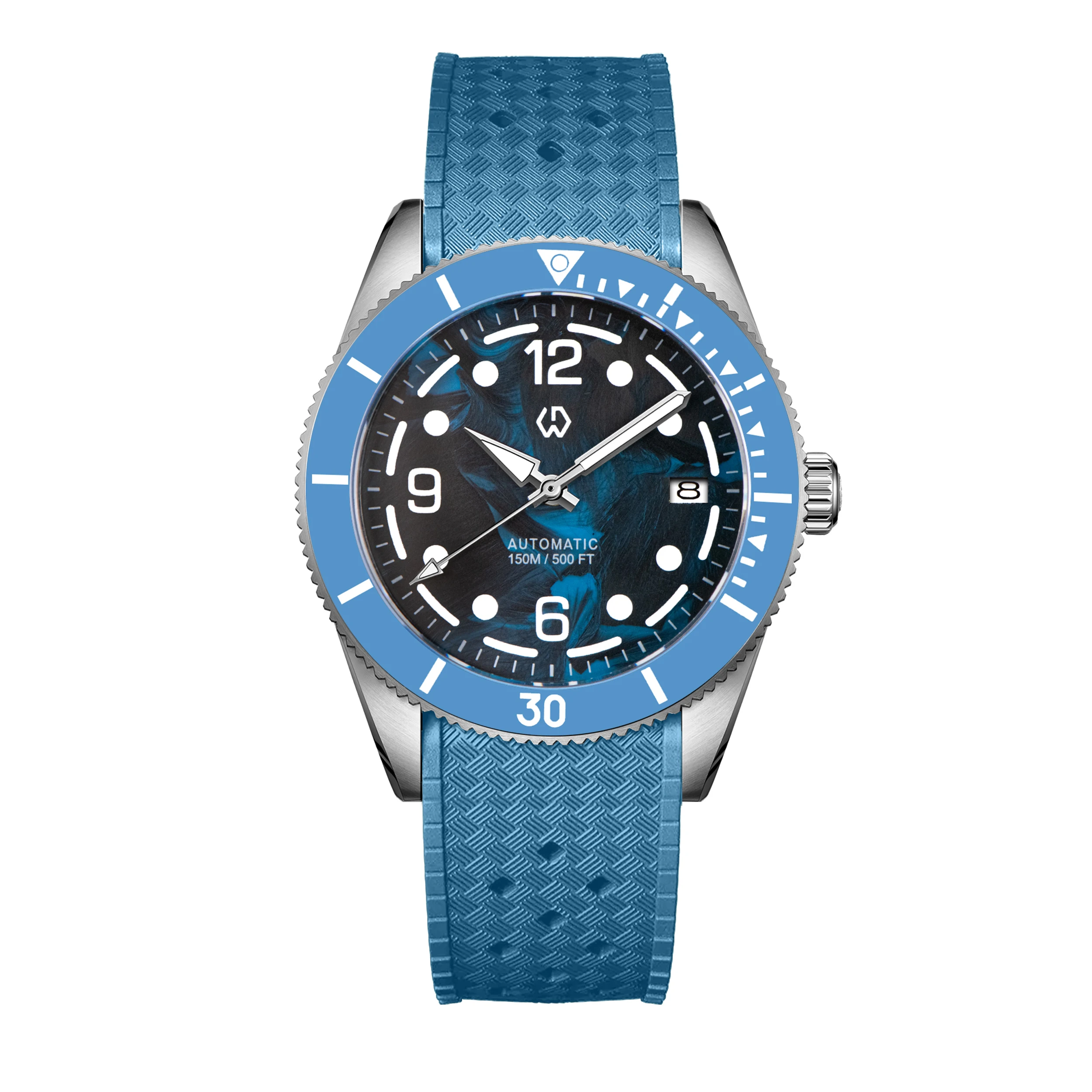 New NH35 Mechanical Movement Successful Men's Watch Carbon Fiber Luminous Dial 150M Depth Waterproof Diving Watch