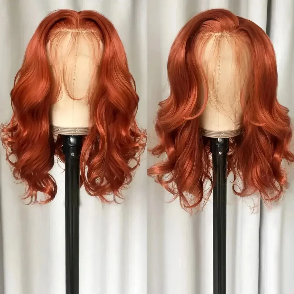 Webster Ginger Wig For Women Long Body Wave Wigs With Baby Hair Copper Synthetic Wig Natural Cosplay Party Włosy termoodporne