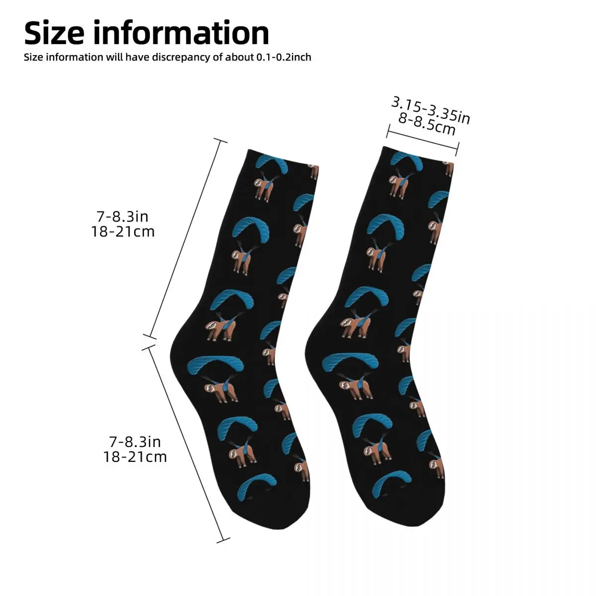 Paragliding Flying Sloth Sunglasses Skydiver Paraglider Socks High Stockings All Season Long Socks for Unisex Birthday Present