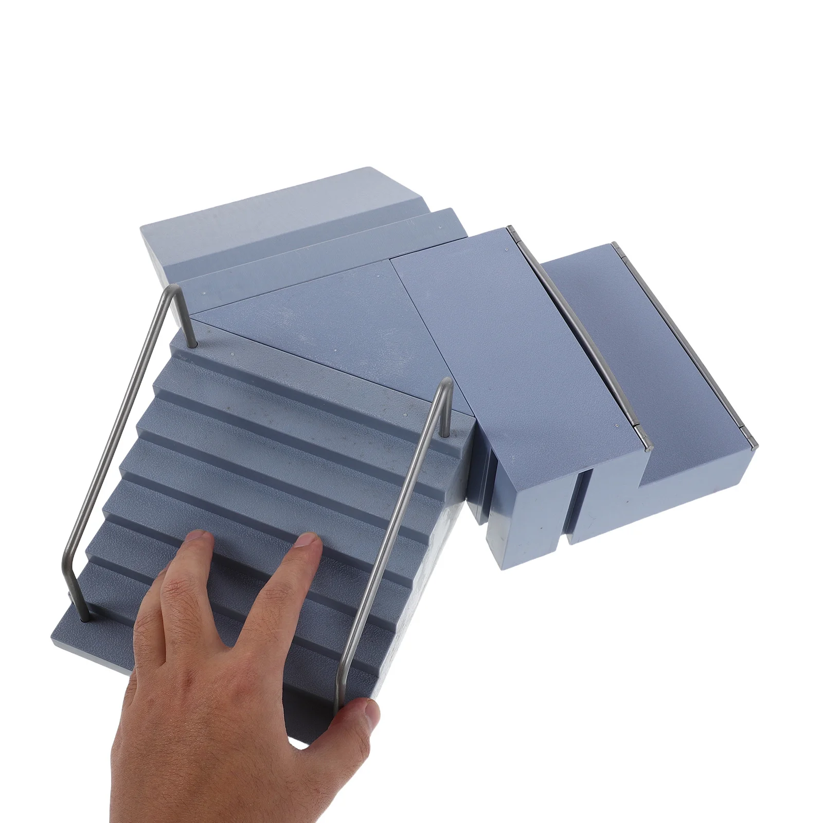 1セットフィンガースケートボードミニスケートパークランプ障害物セット子供用耐久性のあるポータブルプラスチックフィンガーボードランプ-クリエイティブDIY