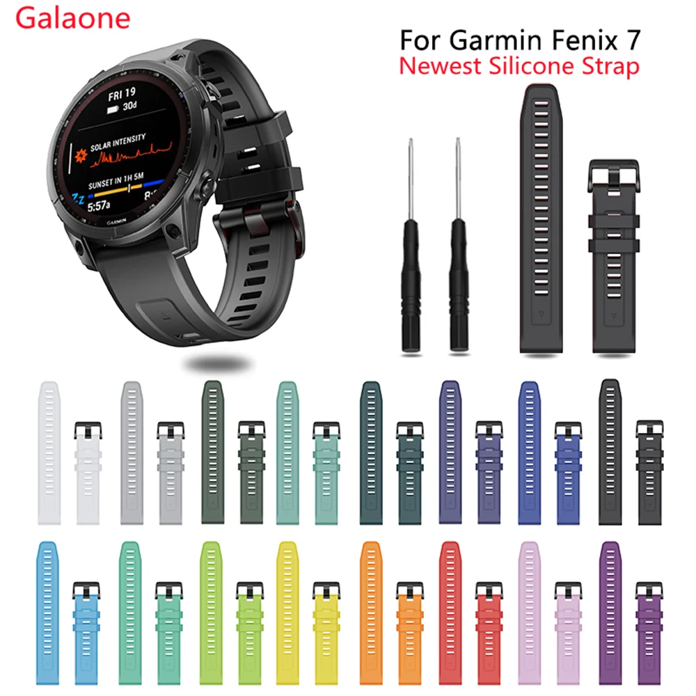 20 22 26mm Silicone Strap For Garmin Fenix7 7S 7X Quick Release Wristband Bracelet Fenix5 5S 5X Plus 6 6S 6X Pro 3 Watch Band