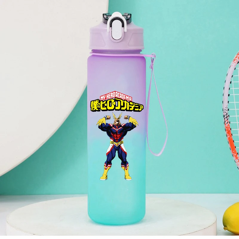 750ml Anime My Hero Academia Straw Water Bottle women men Cartoon Drinking Water Cup Outdoor Large Capacity Camp Drinkcup Gift view 4