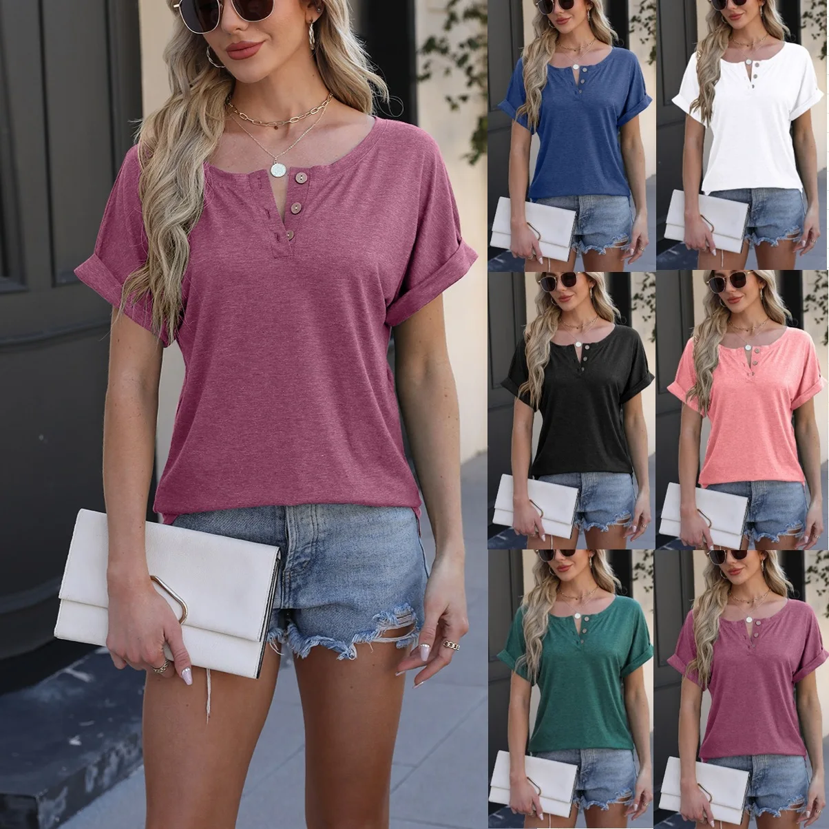 Women's Casual Button-Up T-Shirt Blouse Fall 2025 Fashion Ladies' Sleeveless Vest Top Quality Material Other 100%