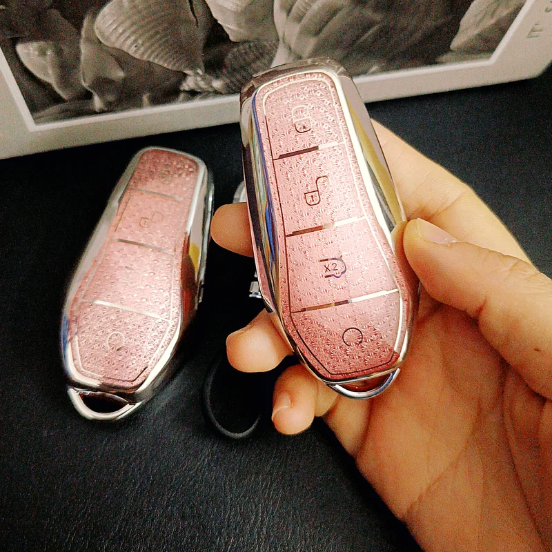 Rosa Diamant für BYD Atto 3 Han EV Dolphin Qin Han/Tang SEAL U DM-i ATTO03 Fernbedienung Auto Schlüssel Fall Abdeckung Fob Schlüsselbund Zubehör