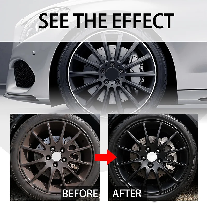 Car tire care paste, wheel rust cleaner, stain remover, retreading, shine enhancement, and tire coating. It can quickly improve