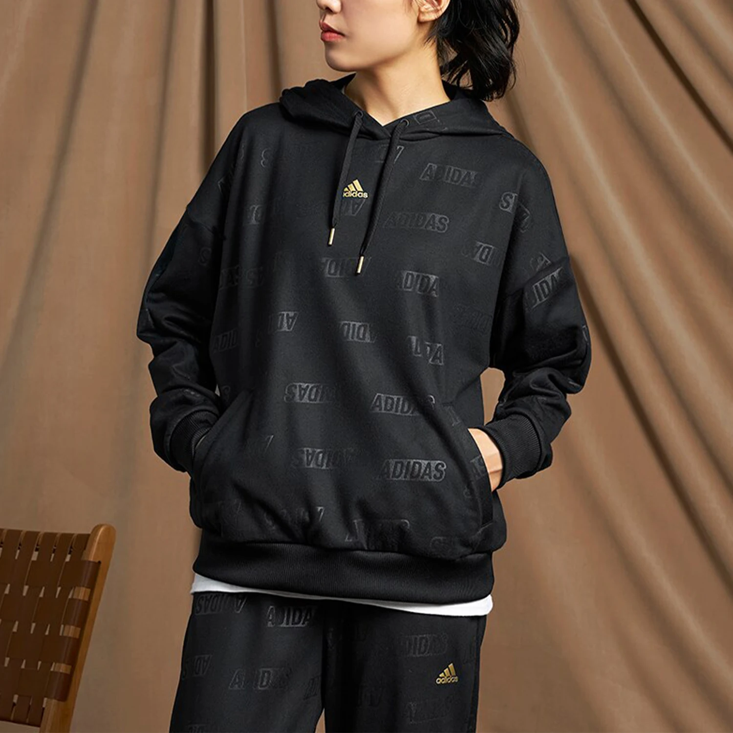 Adidas genuine autumn new women's drawstring hooded sweatshirt IM2586