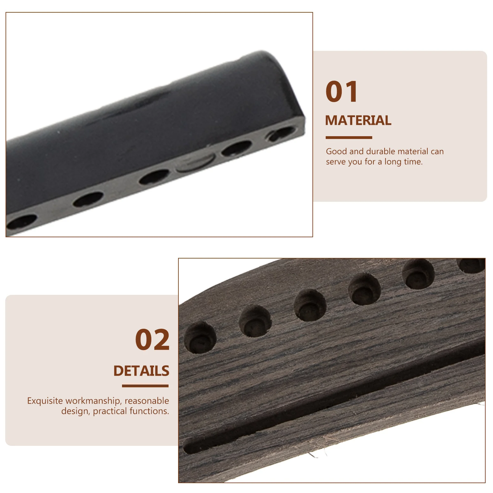 

1Set Guitar Saddle Bridge Pin Set Adjustable Height Durable Wooden Repair Accessories Long Time Use Guitar Bridge Pin Saddle