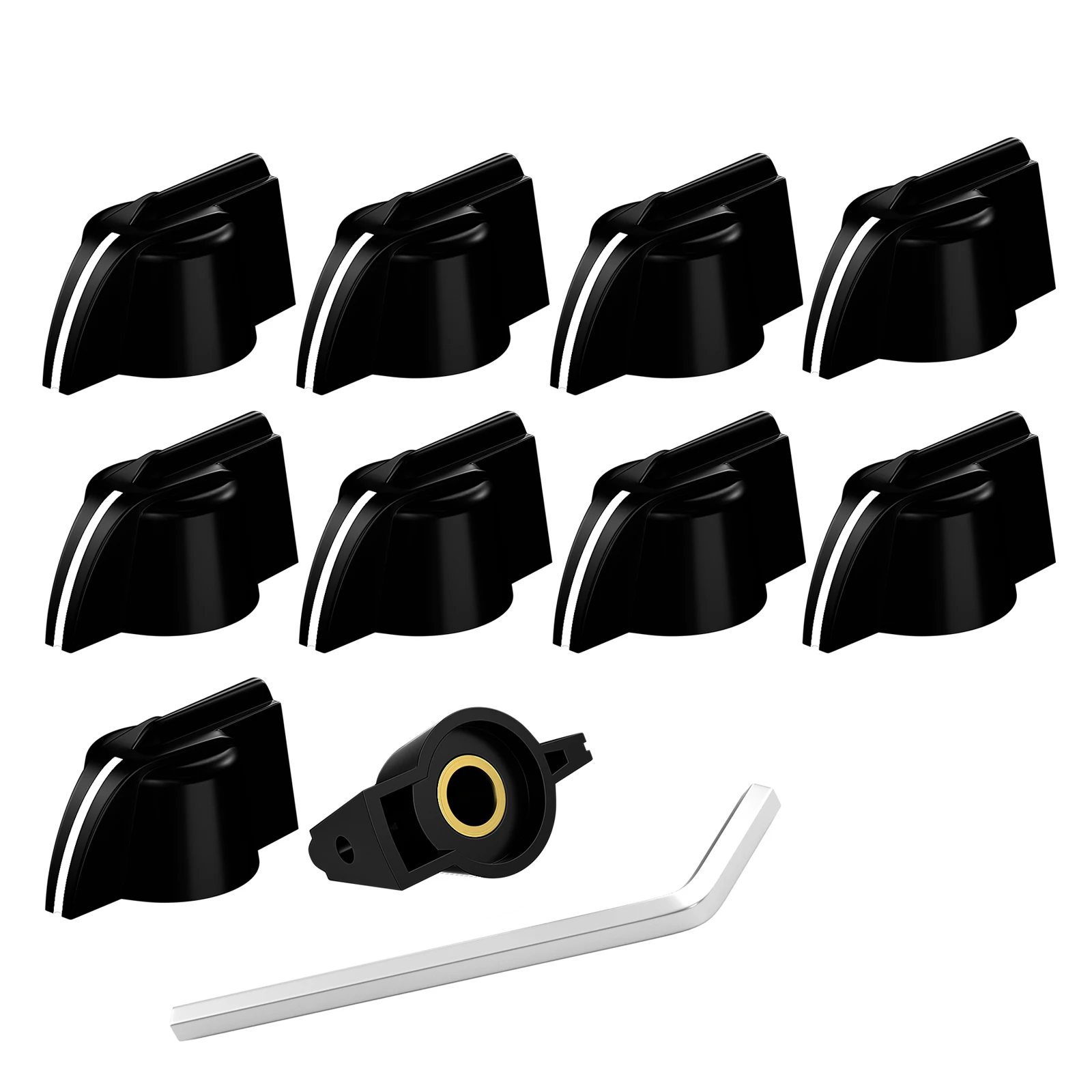 DAIERBUMP 10PCS Rotary Switch Plastic Knob 6.35mm Shaft Hole Diameter Plastic Chicken Head Knob for Guitar Parts