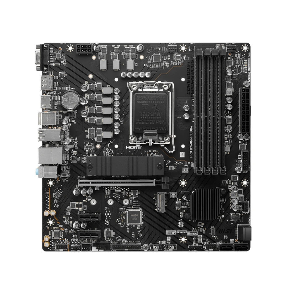 MSI PRO B760M-P DDR4 Motherboard Support 14900KF 13900K 12900K 12600K 12400F 12100F LGA 1700 4xDDR4 4800 MHz 128GB HDMI M.2 mATX