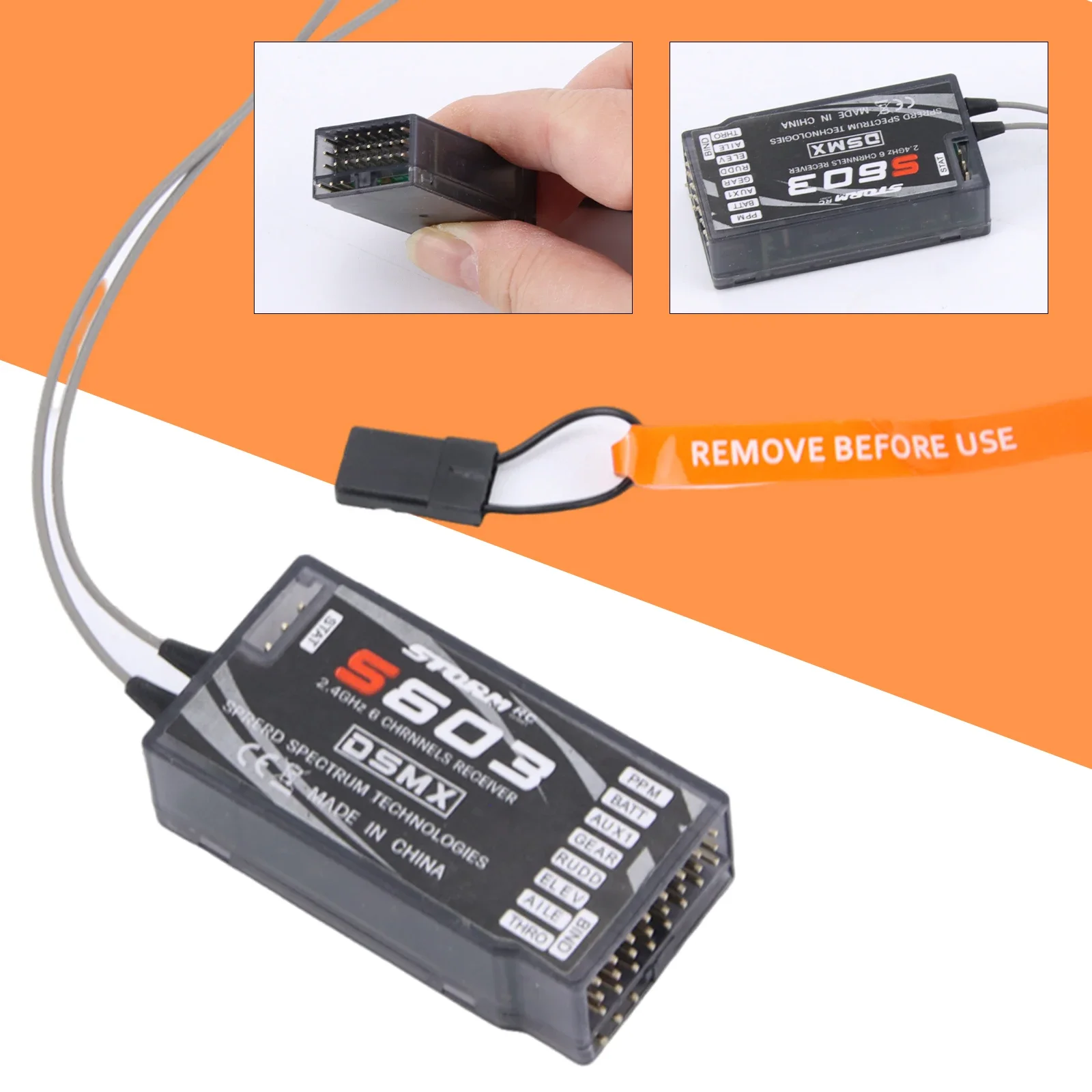 1PC DSMX AR6210 2.4GHz 6 Channel MKron DSM2 S603 RC Receiver for Model Aircraft Transmitter Spektrum DX6i DX7 DX8 JR DSX7 DSX9