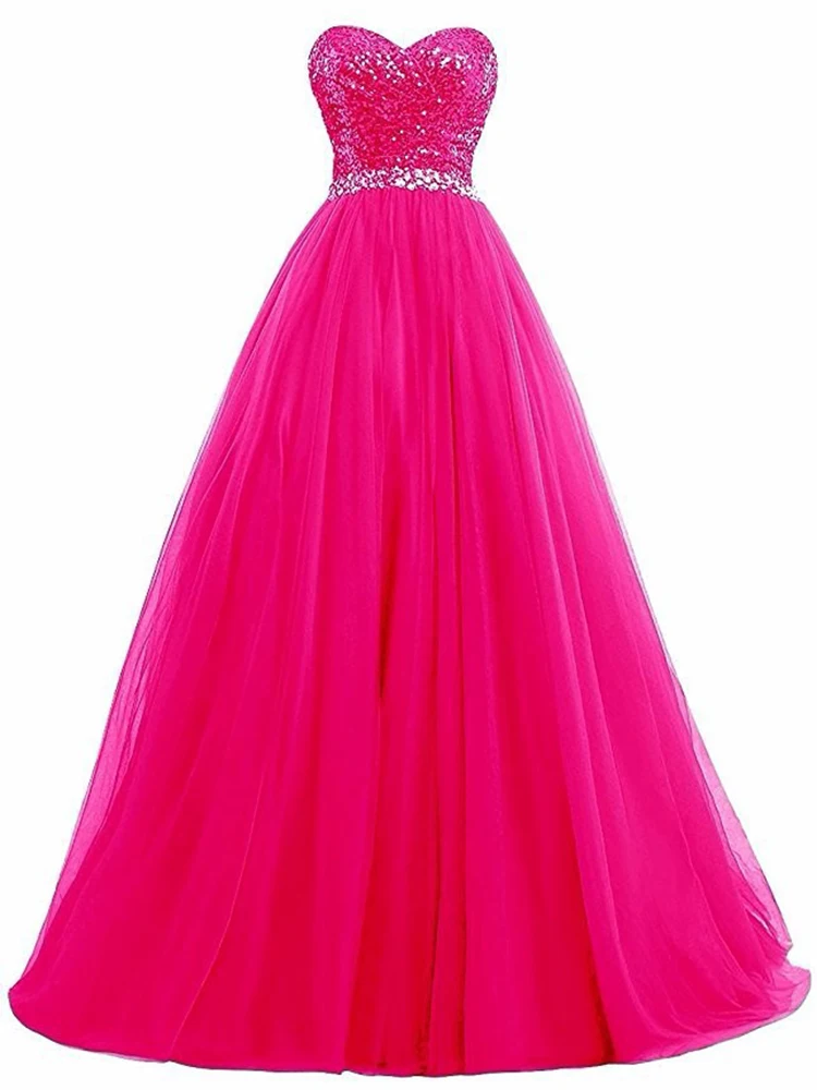 Glänzende Ballkleid Frauen Quince anera Kleider Tüll Pailletten Perlen Abschluss ball Party Geburtstags kleider Vestido de 15 Anos Roben de Soirée