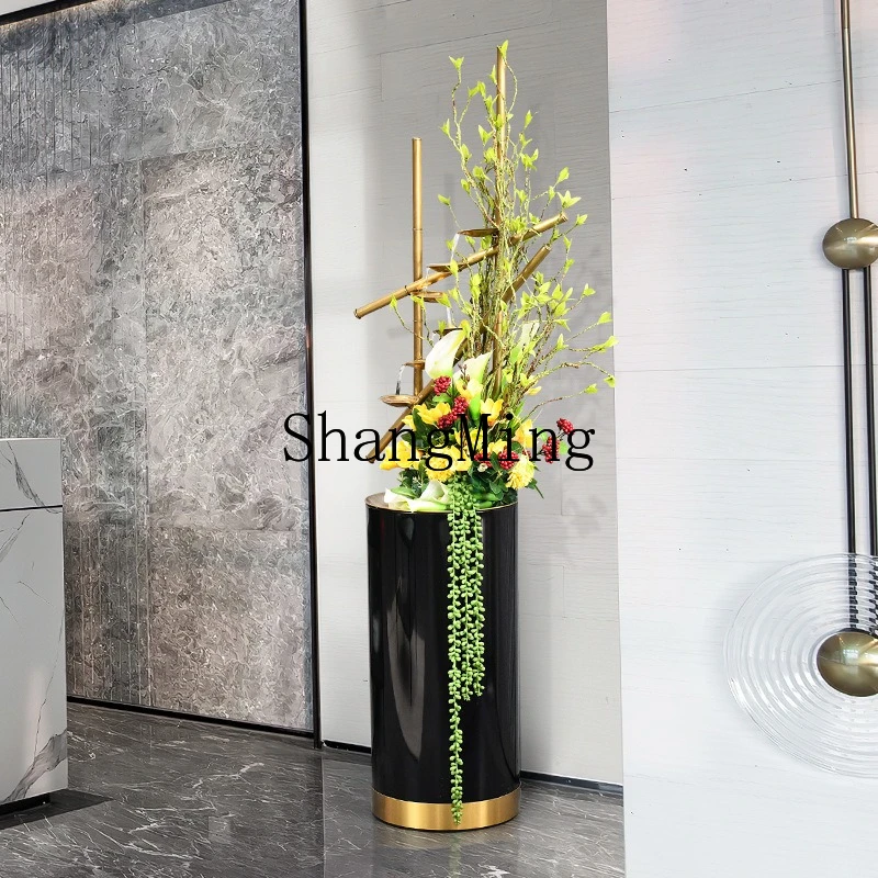 

ZYY New Chinese Simulation Flower Arrangement Fountain Indoor Living Room Decoration Circulating Water Floor Ornament