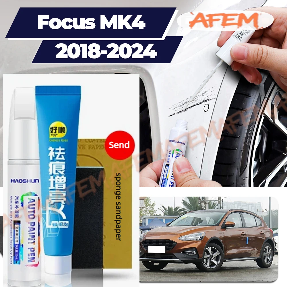 Car Touch Up Paint Pen Scratch Repair Scratch Remover Wax Paint Care For Ford Focus 4 MK4 Active 2018-2024 2019 2020 2021 2022
