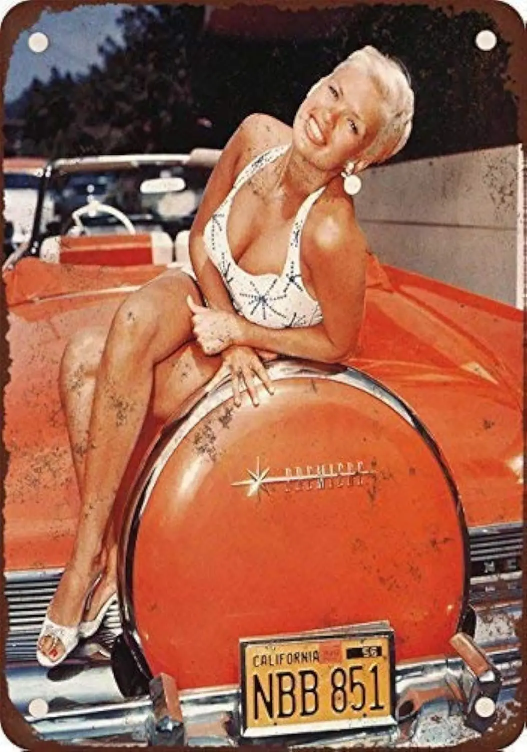 1956 Jayne Mansfield para la primera reproducción de aspecto vintage cartel de chapa de metal es-aluminio