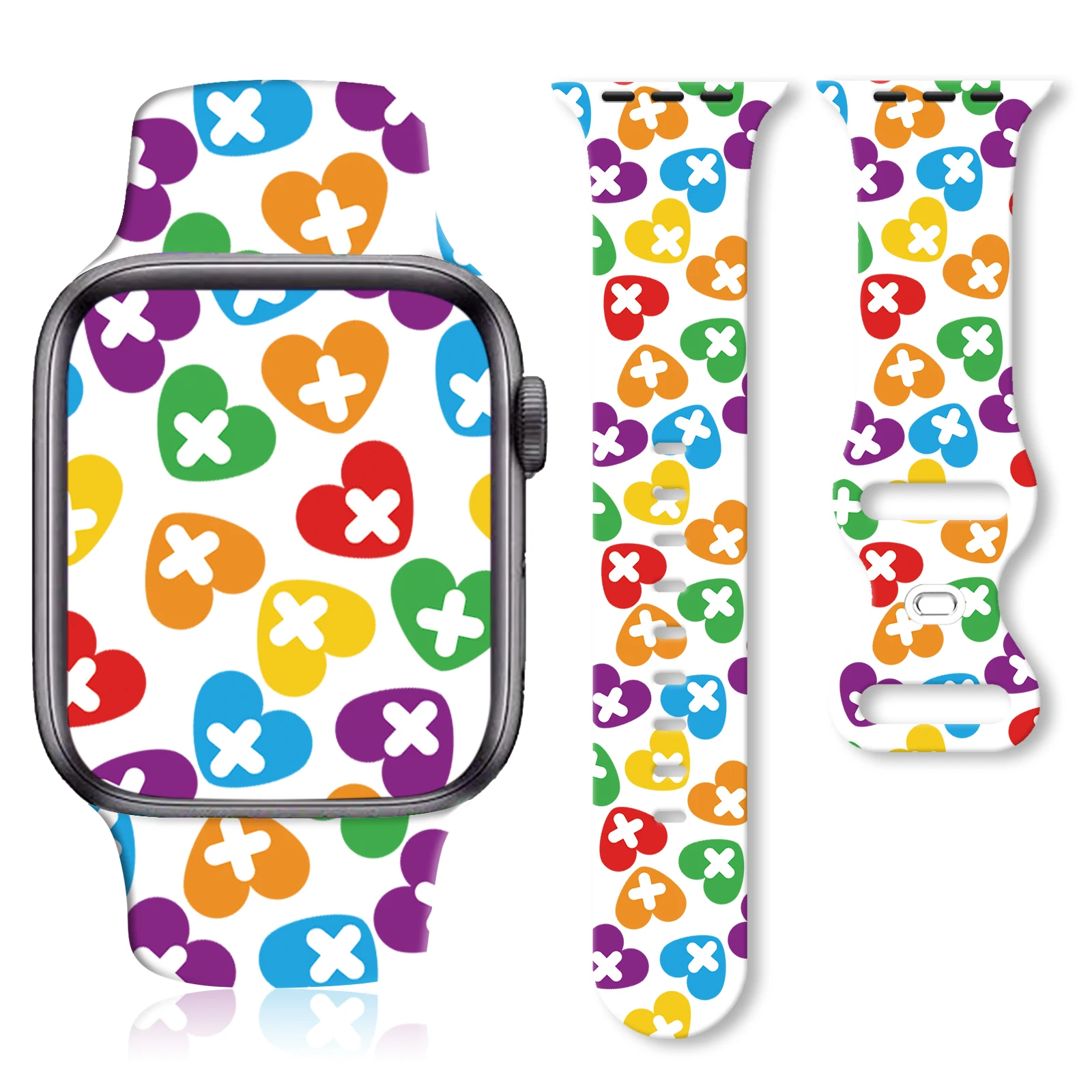 

Nurse day Heartbea print Printed Strap for Apple Watch 10 9 8 Band Replaceable Bracelet for iWatch 46mm 42mm 41mm 40mm Watchband
