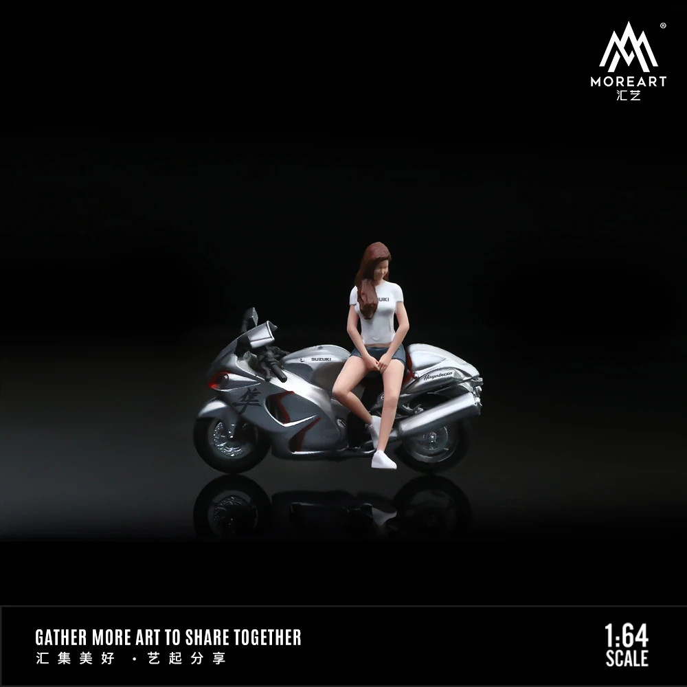 Altro Art 1:64 Set di bambole da moto modello in resina, ragazza da moto per esposizione, collezione e regalo