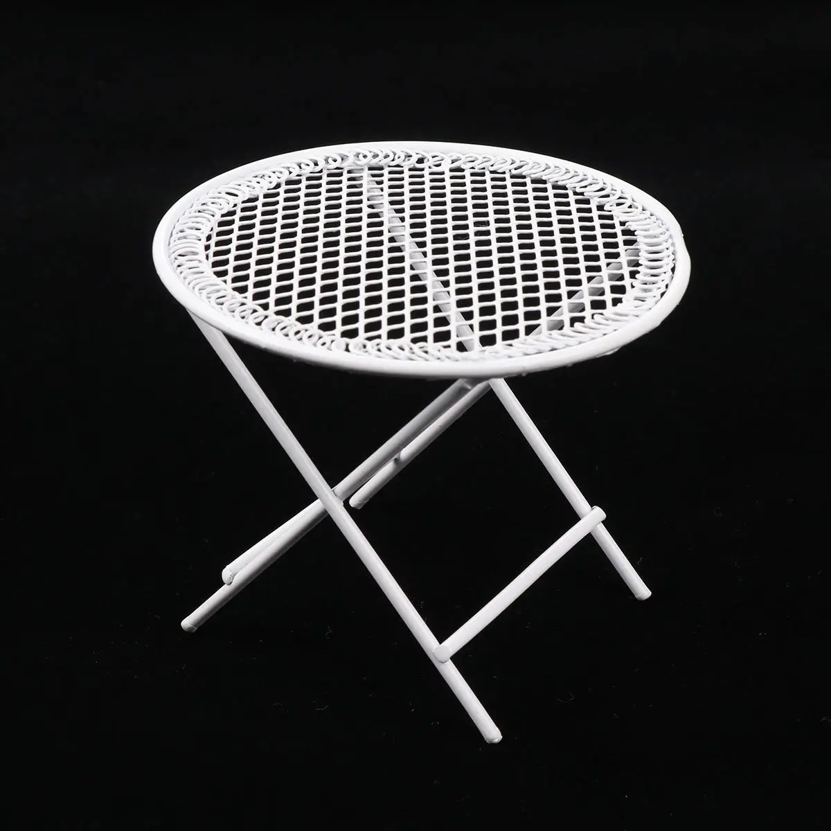 

Набор из 1 белого миниатюрного железного столика и стульев: креативная мебель для виллы, изысканное украшение для дома и улицы