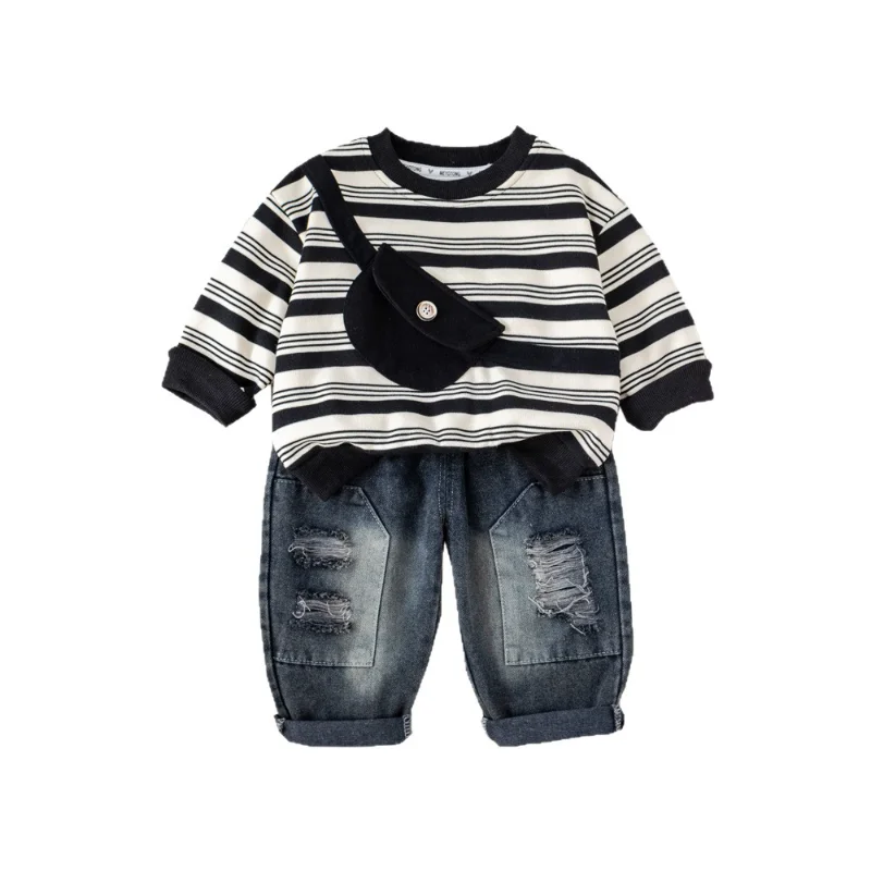 

New Spring Autumn Baby Girls Clothes Children Boys Striped Long Sleeved T-Shirt Pants 2Pcs/Sets Toddler Outfits Kids Tracksuits