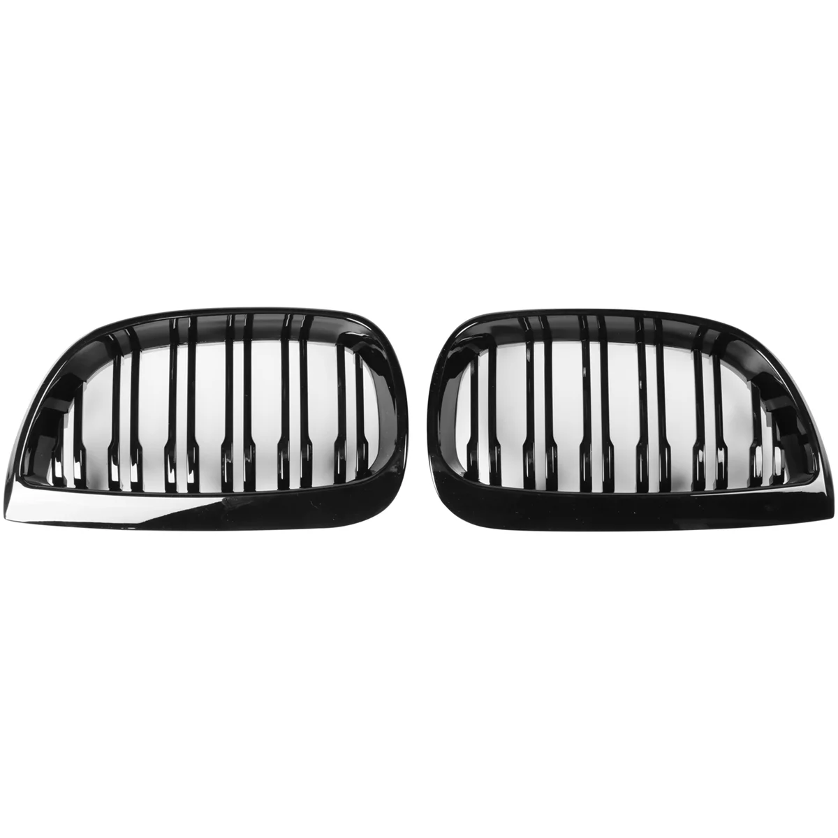 

Front Kidney Double Line Grille Sport Grill Replacement For-BMW E81 E87 E88 1 Series 2004-2007 GLOSS BLACK