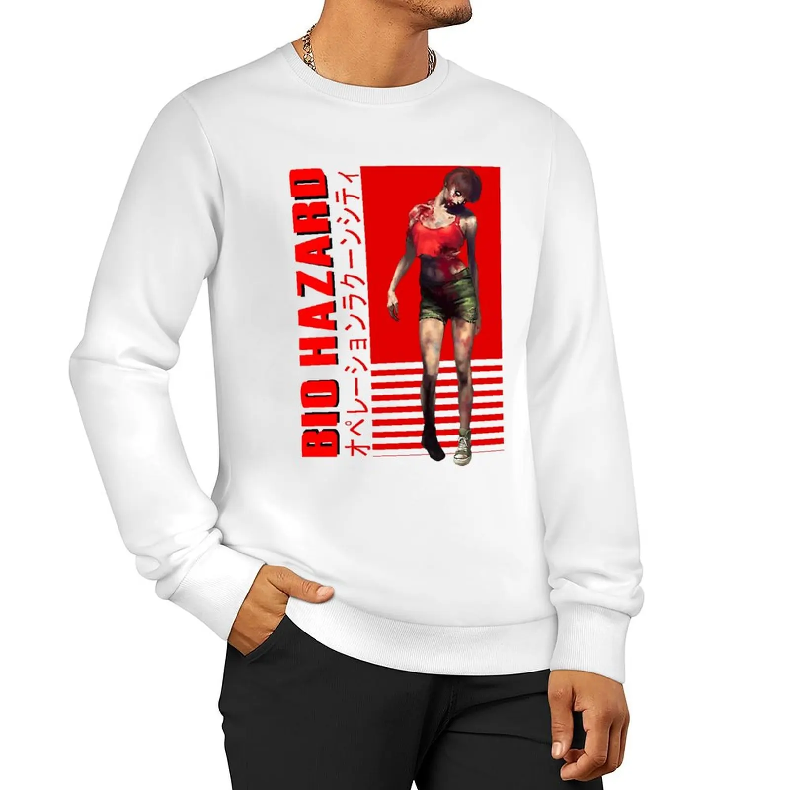 Biohazard Sweatshirt korean autumn clothes men's sweat-shirt set men sweatshirt