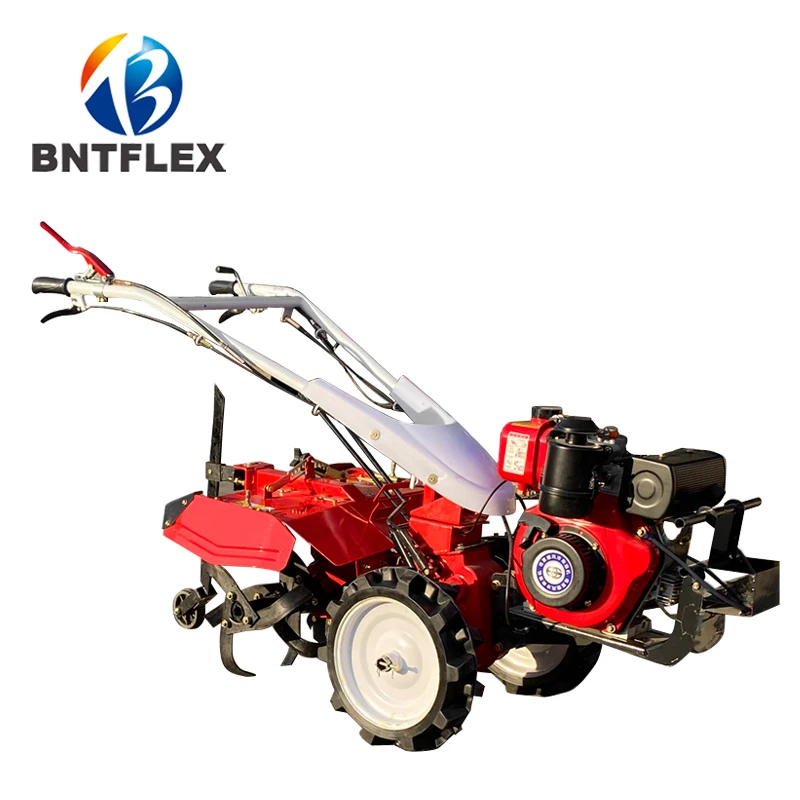 Large power Diesel 12hp 4.2kw micro tillage self-propelled rotary tiller loose soil weeding ditch multi-purpose cultivator