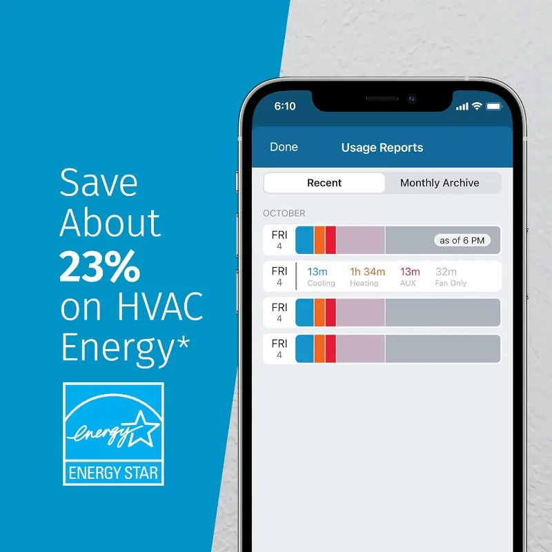 ترموستات ذكي، خصوصية البيانات، قابل للبرمجة، Wi-Fi، سهل DIY، يعمل مع Alexa، ST25، معظم أنظمة C-Wire غير متطلبة