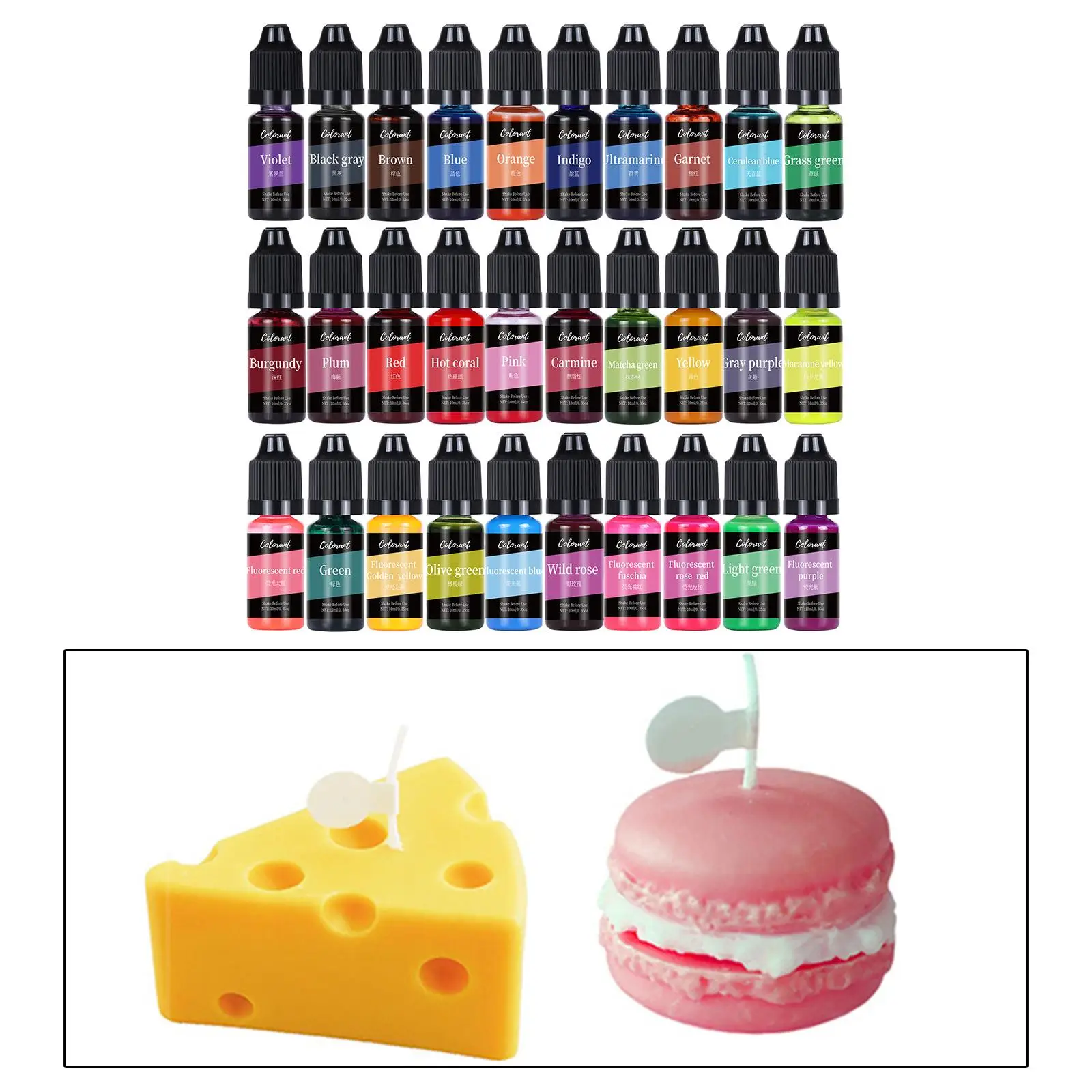 

30x Жидкий краситель для свечей, краситель для изготовления свечей, для рукоделия, для мыловарения