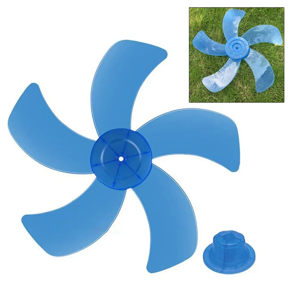 16in Household Fan Blade 30cm Plastic Five Leaves With Nut Cover For Pedestal Fan Table For Power Fan Accessories