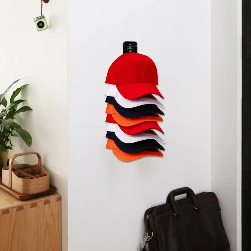 Hat Organizer Adhesive Storage Holder For Hat Hat Hanger Holder For Holds Up To 16 Hats Baseball Hat Display Rack For Bedroom