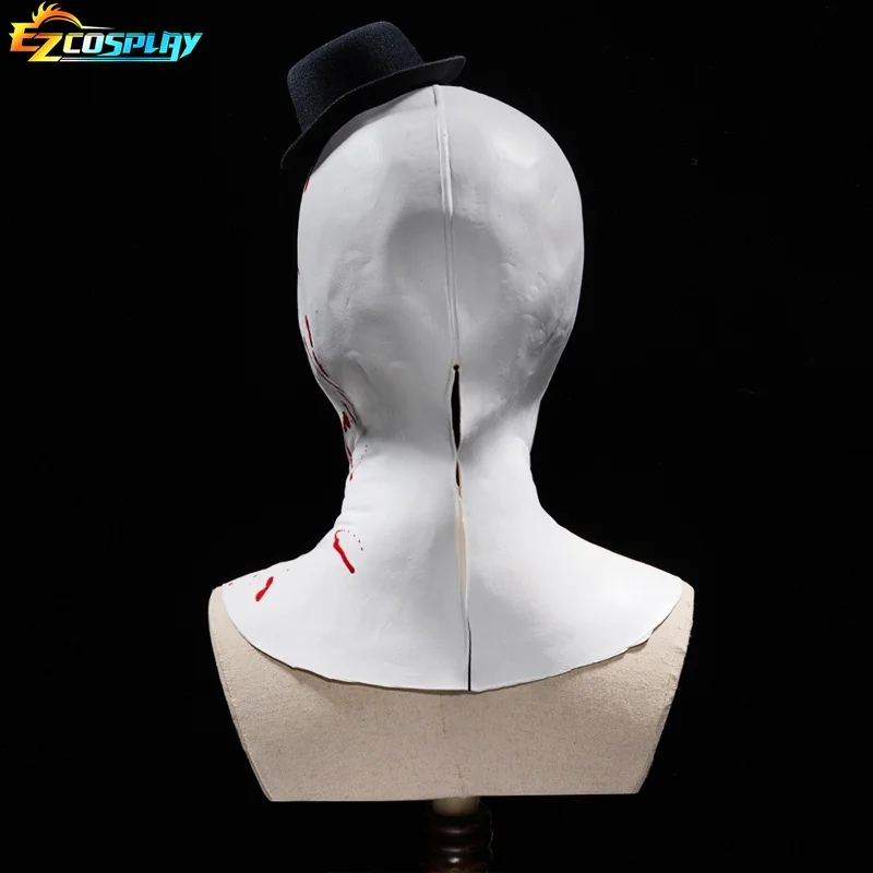 Aofonchy Máscara De Payaso De Terror Realista – Látex Negro Con Nariz Negra, Cabello Y Dientes Afilados, Perfecta Para Halloween, Carnaval Y Cosplay