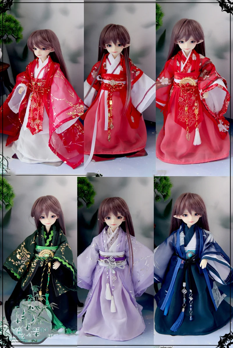 

1/6 Scale BJD Clothes Ancient Costume Fairy Dress Chinese Hanfu Robe For YOSD Girl or Boy Doll Accessories A1187