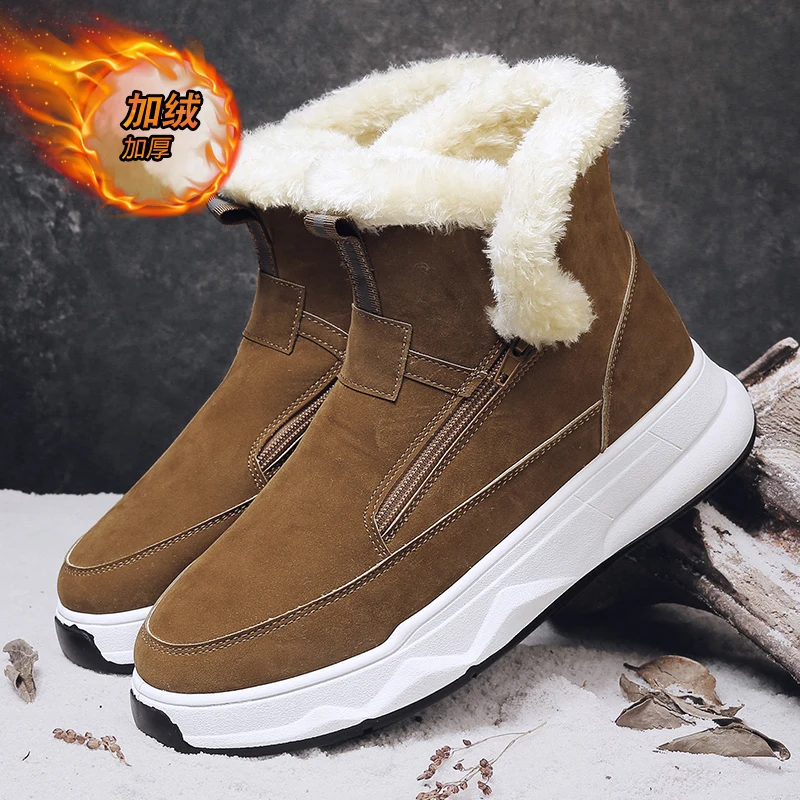 

Men's Winter Boots Warm Waterproof Non-Slip Plush Sneakers Shoes - Winter Slippers Male Tenis Boots