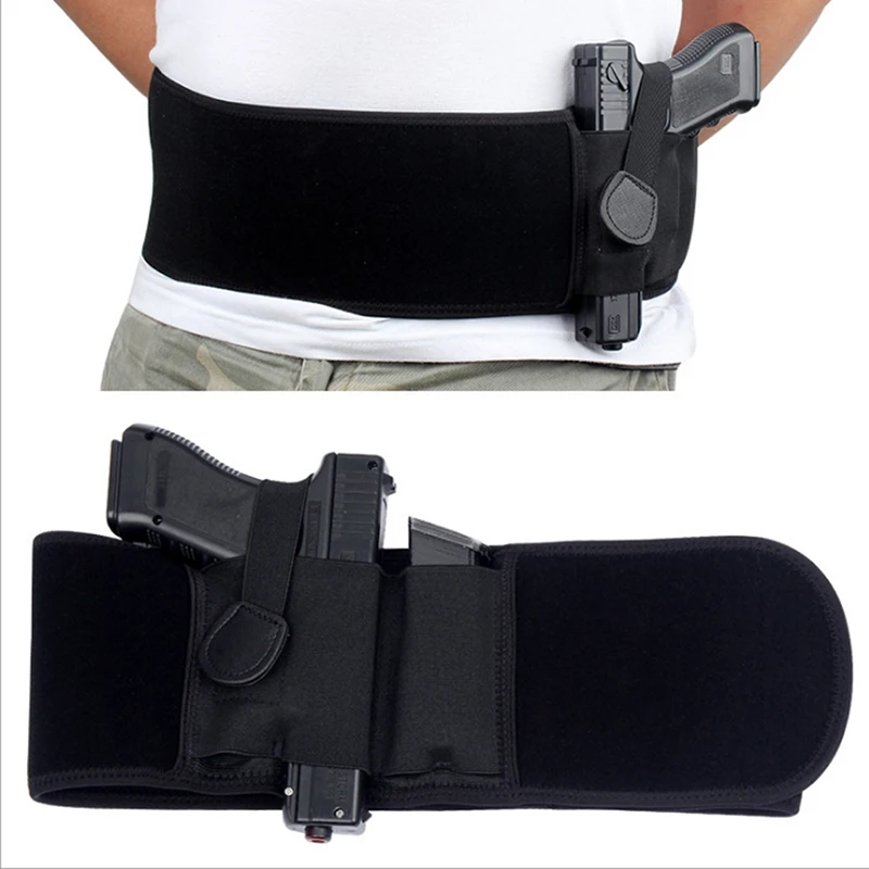 

Tactical Elastic Concealed Carry Belly Band Waist Pistol Gun Holster Pouch New