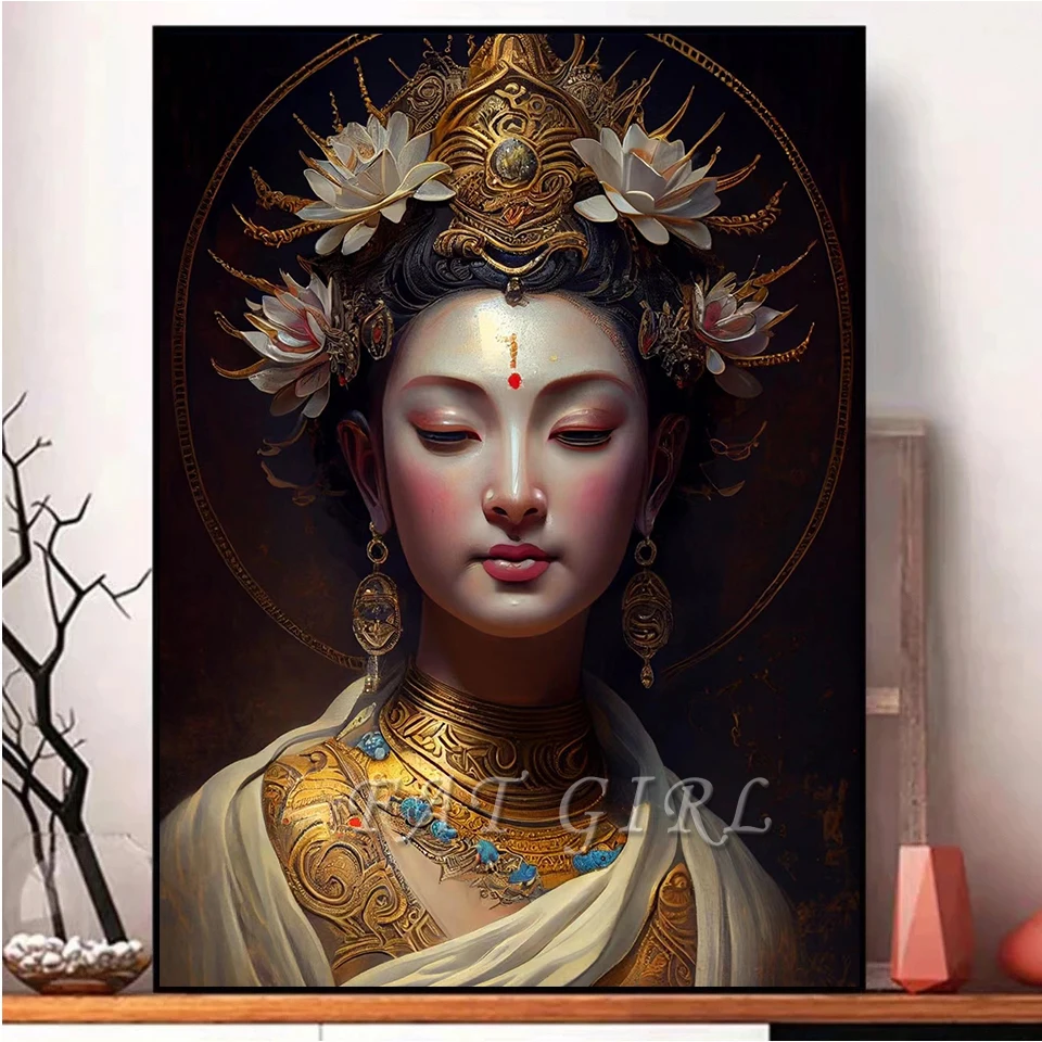 DIY Diamond Painting Buddha Statue New Arrival 2023 Mosaic Religion Cross Stitch Kit Embroidery Lotus Full Drill Home Decor S43